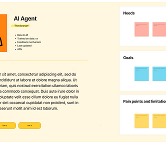Image of a persona template, filled out with AI agent information