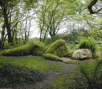 Moss woman at the Lost Gardens of Heligan