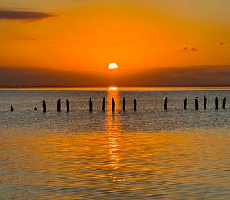 Spectacular sunset over Corio Bay, Victoria