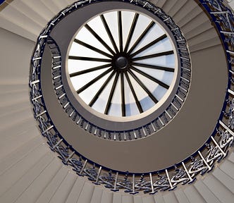 A spiral staircase