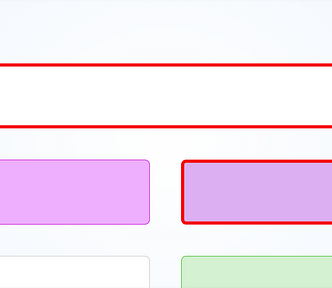 An abstract representation of elements on a page. Rectangles, highlighted purple, green, and some with red borders.
