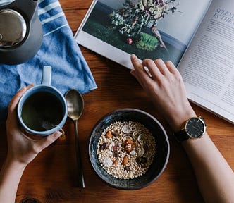 Woman having breakfast