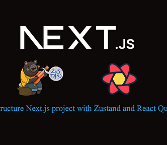 Next.js, Zustand and React Query logos in one picture