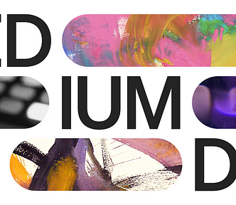 A banner that features the name of our event, Medium Day, which will happen on August 12, 2023