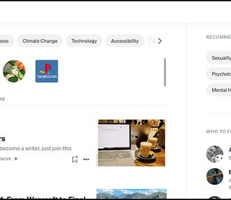 A screenshot of the “Following” tab on Medium’s homepage.