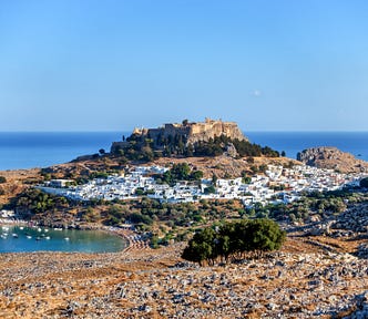 The panorama of Lindos.