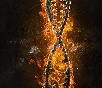 DNA burning in fire
