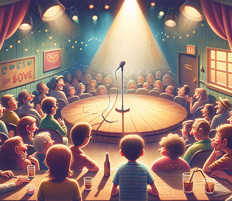 Comedy club scene with performer ready for first stand-up set — I Am Writing My First 5-Minute Stand Up Comedy Set