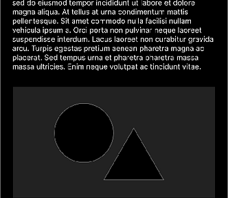 A narrow viewport, featuring a picture, with text under, with another picture under, and more text under, and another picture under, etc.