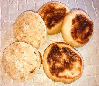 These delicious English muffins are made using sourdough starter!