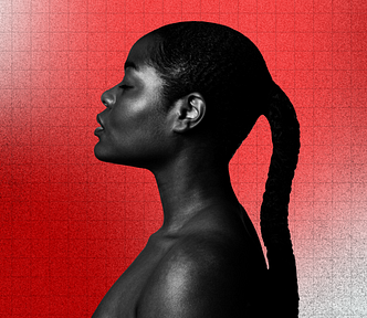 Beautiful black woman in front of gradient color