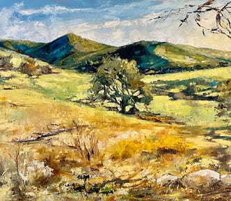 Oil painting of Mount Cuayamaca by Anne Kullaf