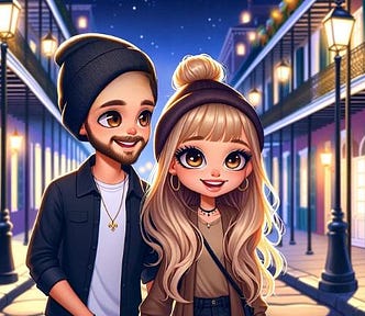 Cute cartoon couple in New Orleans — 10 Things I Wish I Knew About New Orleans Before I Went for the First Time