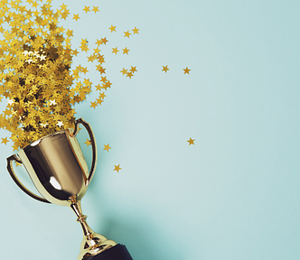 Trophy with exploding confetti — 7 Quick Wins for Brand New Bloggers