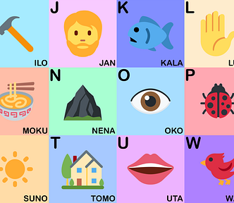 Latin Alphabet Chart for Toki Pona