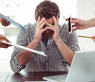Overworked employee