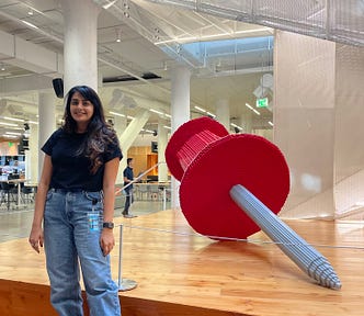 The blog author at the Pinterest office