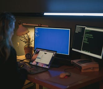 Woman Using a Computer