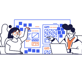 UX-copywriter working together with a designer