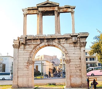 Hadrian’s Gate is located in the center of Athens [Photo: ©Vickey Maverick]