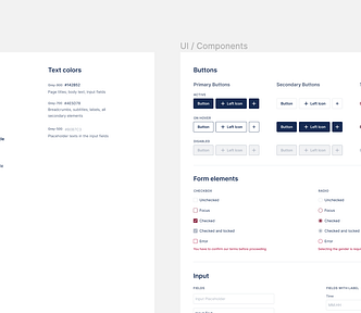 A screenshot from the design system in figma