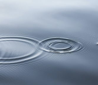 Picture of drops in the water representing the ripple effect and the lemon tree mindset