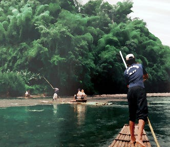 slow living, floating down The Rio Grande River (Jamaica) | nature photography | © pockett dessert, rafting