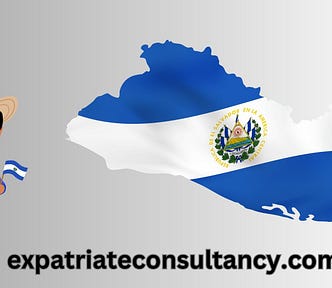 Illustration for article about retirement in El Salvador, with the map and flag and the cartoon of a local