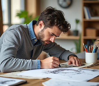 A good looking guy drawing cartoons so this is clearly not me.