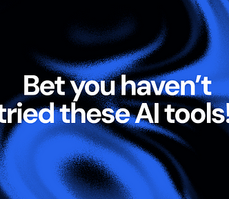 This graphic is a compelling hook for a post about AI tools that can enhance design efficiency. The bold typography and abstract blue-black background create a futuristic, tech-forward vibe.