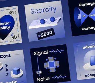 10 designs principles posters in blue colours