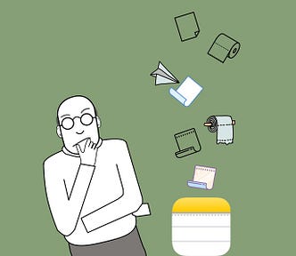 Importing into Apple Notes (Drawing by author) 