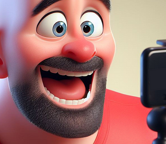 Cartoon bald man with beard makes a YouTube video — My YouTube Channel Just Hit a New Milestone