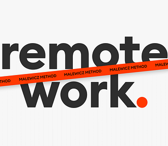remote work written in big bold letters with a red line crossing it diagonally