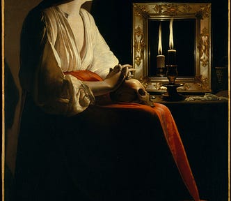 “The Penitent Magdalen” Artist: Georges de La Tour (French, Vic-sur-Seille 1593–1653 Lunéville)