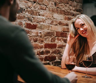 Couple enjoying a romantic date.