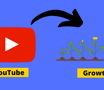 A YouTube logo and a sunflower bed on a blue background, signifying YouTube channel growth.