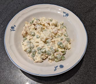 A plate of Persian Chicken Salad — photo by the author