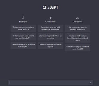 My Default ChatGPT Screen Awaiting Input