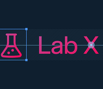 Icon of a lab bottle aligned to the line height of the label.