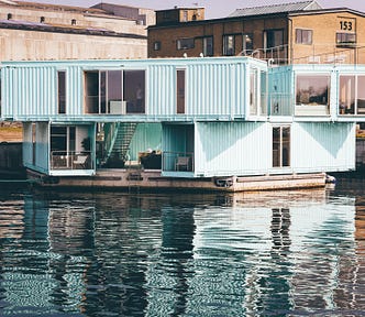 Floating container houseboat