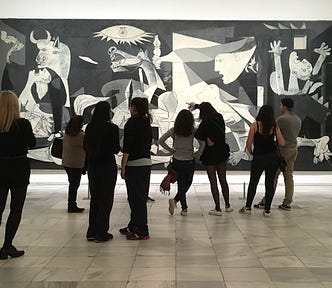 Patrons admiring Guernica