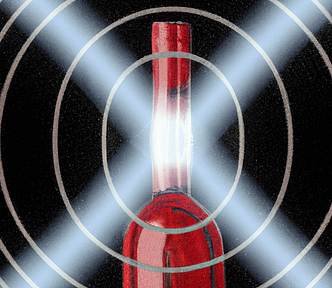 A digital illustration of a red wine bottle x-ed out.