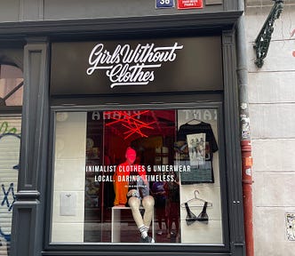 Girls without Clothes storefront in Prague on Karlova 38