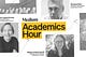 Image includes our three panelists from Academics Hour: Carin-Isabel Knoop, Rebecca Ruth Gould, and Enrique Dans.