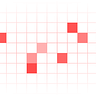 A scattering of pixels on a grid