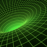 A picture of time and space bending (a grid plane introduced to a third dimension)