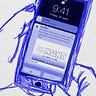 Sketch of someone holding a phone in blue and gray. In the phone is an alert message along with a link to a video.