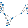 A graph with sixteen connected blue nodes.