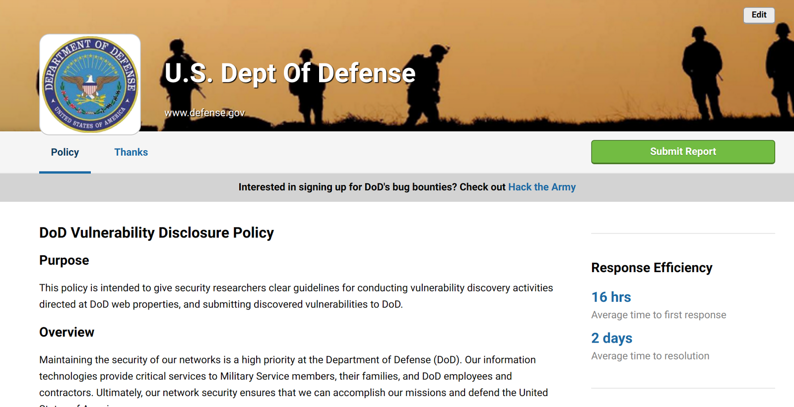 Shifting the Tide: DoD’s new Vulnerability Disclosure Policy